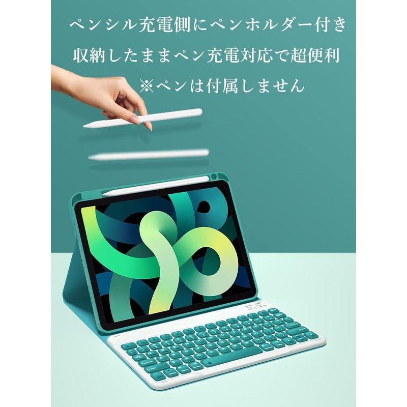 iPad 6 iPad 5 iPad Air2 キーボード ケース Apple Pencil 上部ペン収納 くぼみキー 入力しやすい アイパ｜hands-new-shop｜08