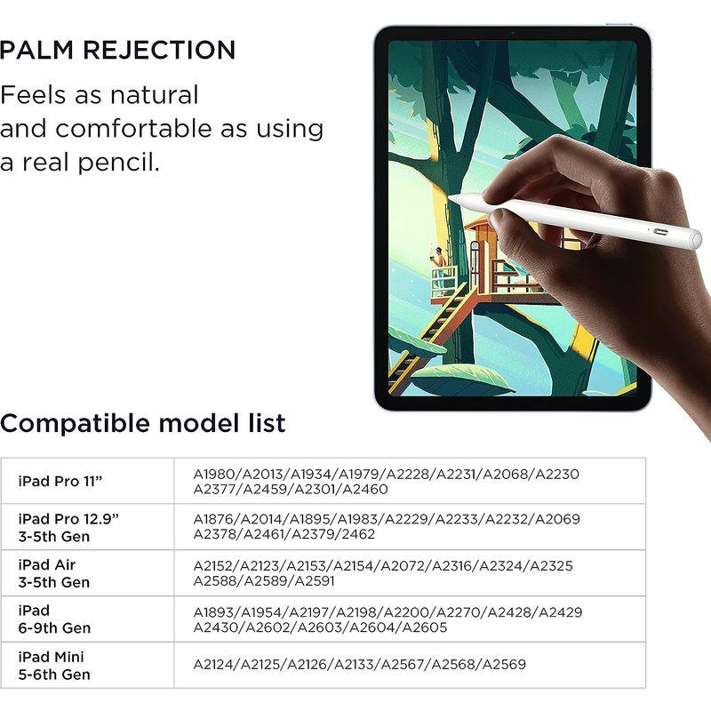 iPadペン、パームリジェクション＆チルトGセンサー Bluetoothアクティブスタイラスペンシル for Apple iPad 2018｜hands-new-shop｜11