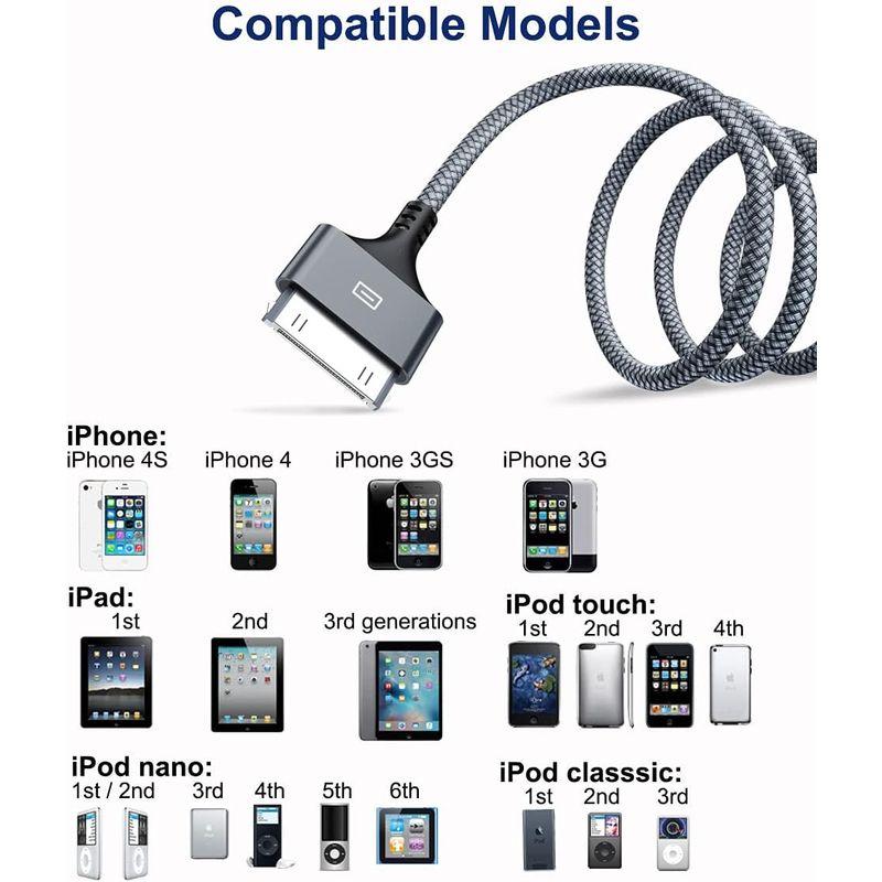AKOADA ケーブルiPhone4 / 4S/ 3GS / 3G/ iPad/iPod touch 対応 充電・データ転送 (1本2m)｜hands-new-shop｜02