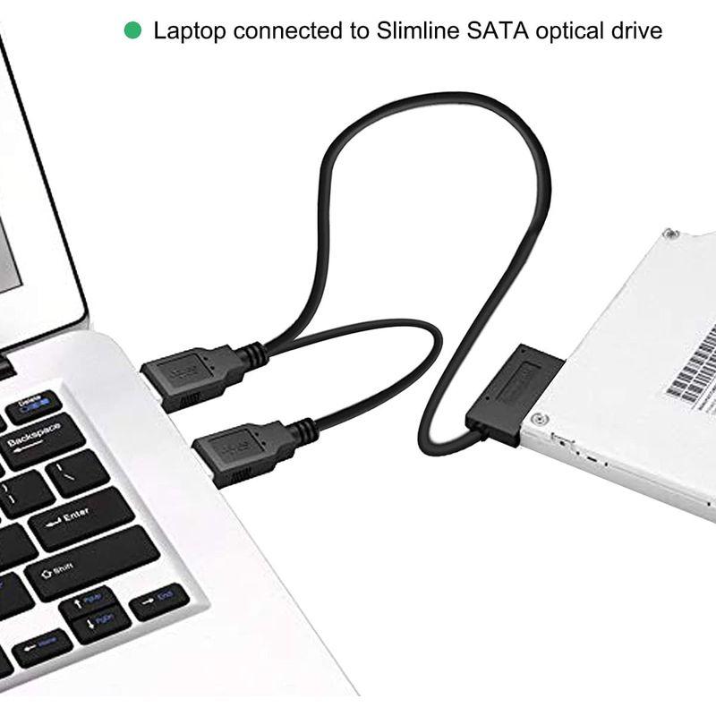 Xiatiaosann USB 2.0 13ピン7+6 スリムラインSATAアダプタ変換ケーブルCD DVD ROM RWドライブ用、ラップ｜hands-new-shop｜04