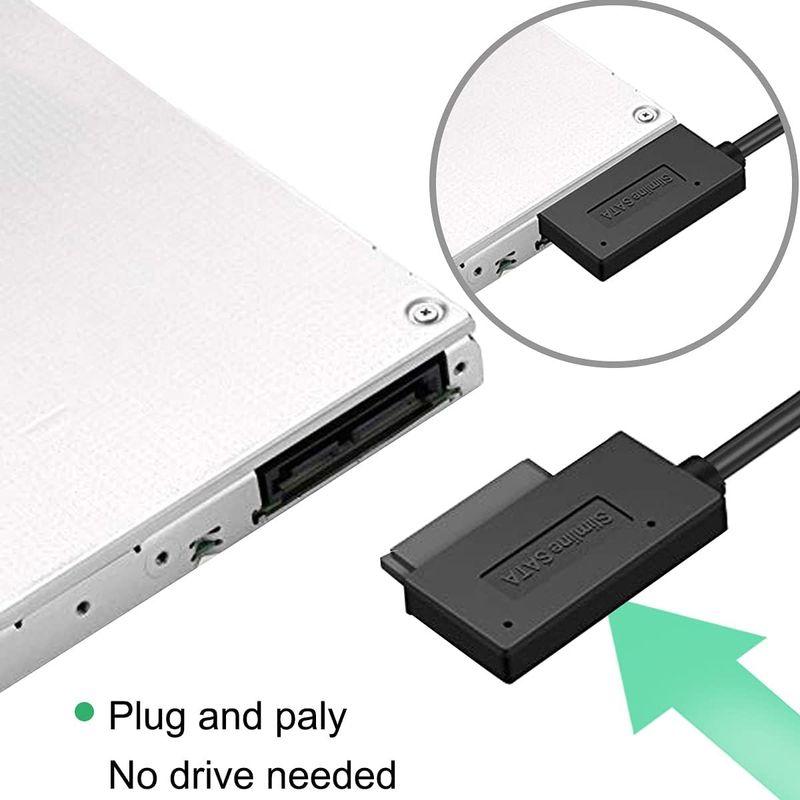 Xiatiaosann USB 2.0 13ピン7+6 スリムラインSATAアダプタ変換ケーブルCD DVD ROM RWドライブ用、ラップ｜hands-new-shop｜06