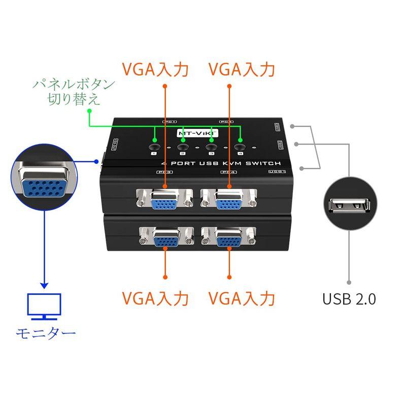 KVM VGA切替器 4ポートUSB2.0 MT-VIKI KVM VGAスイッチ 4入力 パソコン切り替え器 キーボード・マウス用パソコン｜hands-new-shop｜05