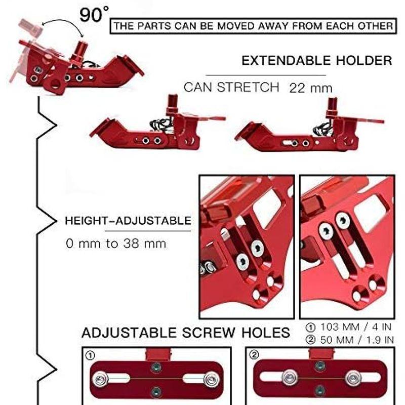 オートバイのアクセサリー ライセンス ナンバープレートステー ナンバープレートホルダー アルミ削り出し 角度調整 LEDライト付き 汎用 (｜hands-new-shop｜03