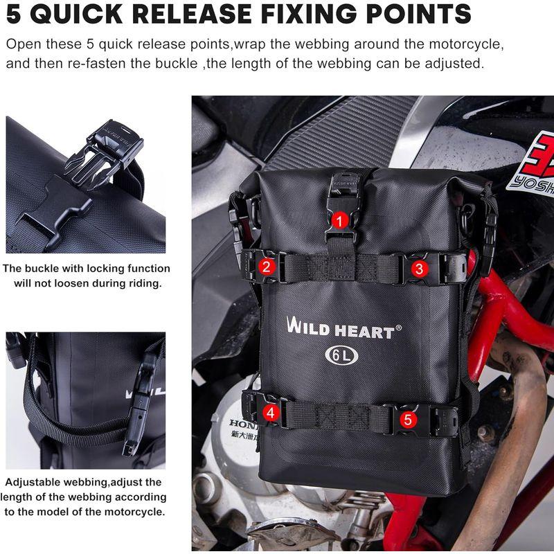 WILD HEART オートバイ用ドライバッグ、クラッシュバーバッグ、オートバイ用荷物として使用されるオートバイ用バッグ、シーシーバー後部座｜hands-new-shop｜04