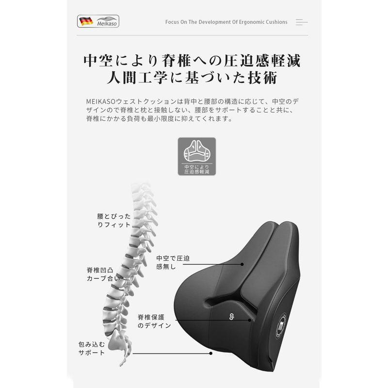 Meikaso 腰クッション ランバーサポート ファッション背もたれ カークッション ウェストクッション 着座 アップグレード ハイエンド｜hands-select-market｜10