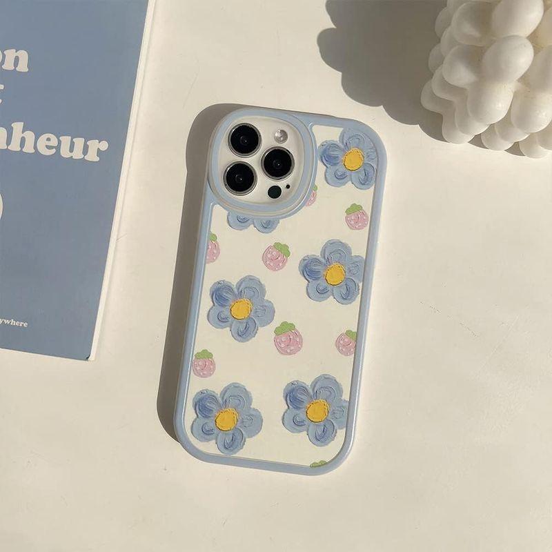 PNATEE iPhone 12 ケース かわいい花柄 耐衝撃 tpu ソフト ストラップホール付き 軽量 薄型 ケース 携帯カバー 韓国｜hands-select-market｜04