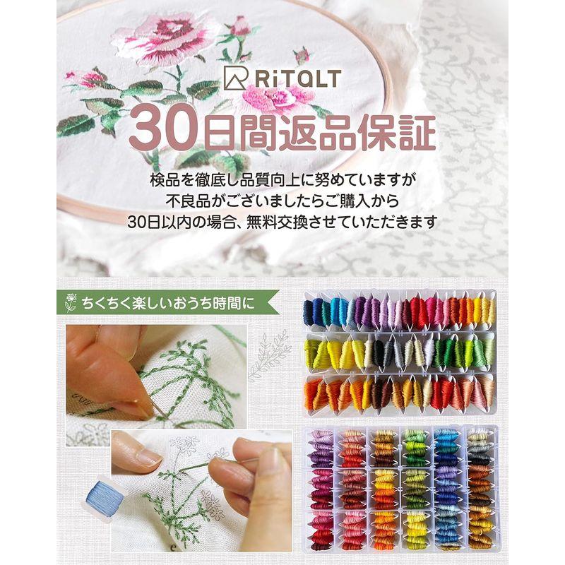 RITALT 刺繍キット 刺繍糸 60色 図案本 刺繍枠 初心者 セット 収納 布 25番/8m/6本綴り｜hands-select-market｜03