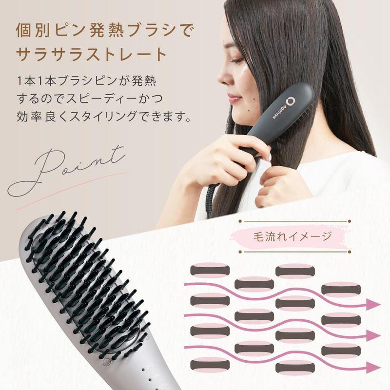 アゲツヤ ポータブル ミニブラシアイロン ホワイト QS-17108-W 海外対応 コームアイロン ヘアアイロン (White)｜hands-select-market｜08