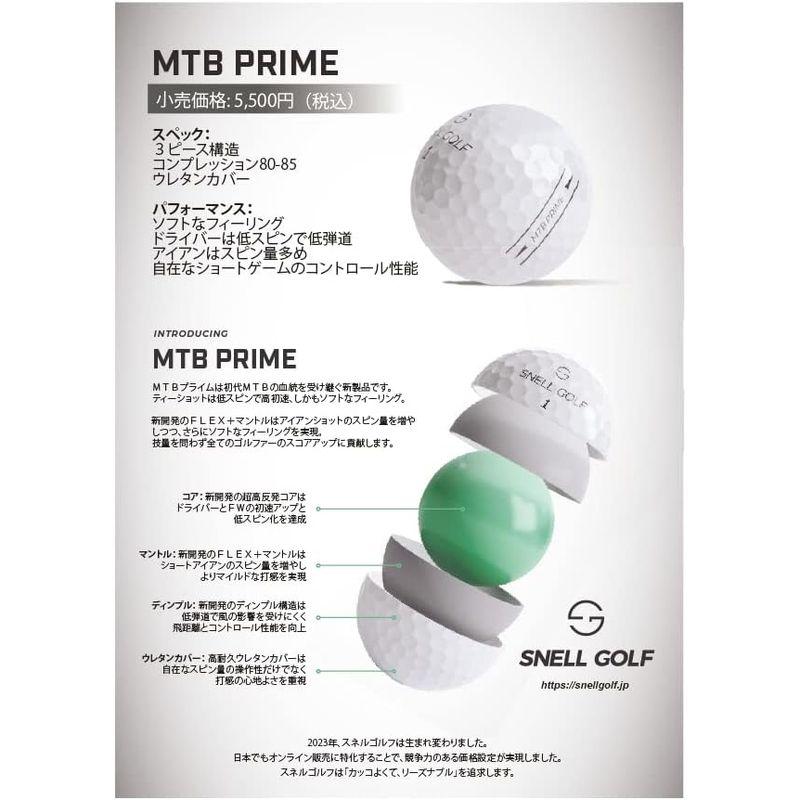 Snell Golf MTB PRIME（白）１ダース 日本正規品 USGA/R&A公認球 2023年新モデル オンライン限定商品｜hands-select-market｜04