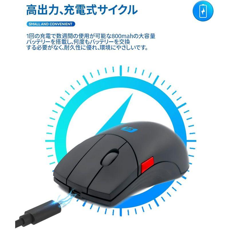 Shengshou 5ボタン マウス ワイヤレス 独立スクロールボタン カスタム マクロ定義ボタン 3DPIモード 800?1600DPI｜hands-select-market｜02