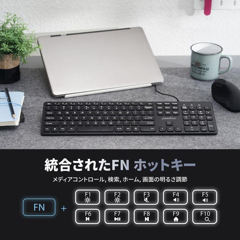 Perixx(ペリックス) PERIBOARD-331PERIBOARD-718B フルサイズ パンタグラフキー 薄型キーボード 英語配列｜hands-select-market｜04