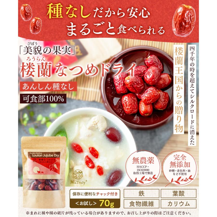 NaTruly（ナトゥリー） なつめ 無農薬 楼蘭なつめ ドライ あんしん種
