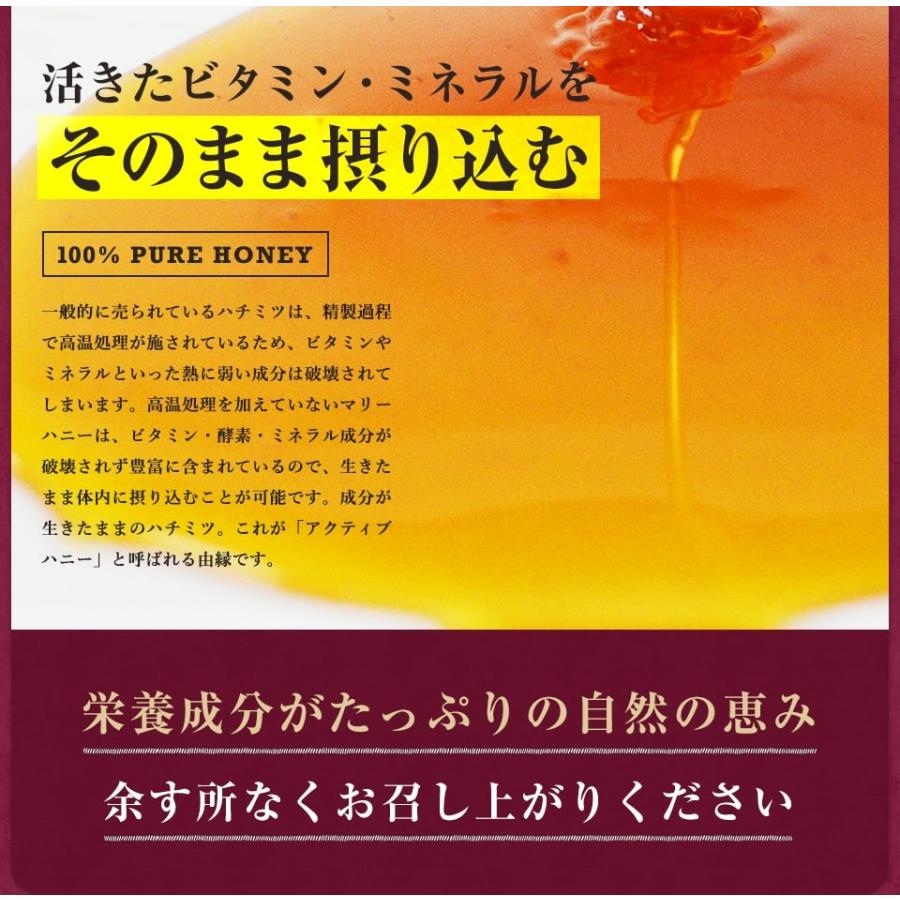 はちみつ マリーハニー TA35+ 180g プレミアム アクティブ オーストラリア産 蜂蜜 マヌカハニーに並ぶパワーと美味しさ｜hands｜12