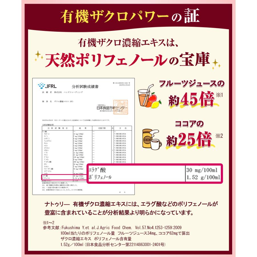 [毎月3個のお届け定期コース] ザクロジュース ナトゥリー 有機ザクロ 濃縮エキス 250g 3個 オーガニック 10倍濃縮 エラグ酸 有機JAS認証 ザクロ｜hands｜09