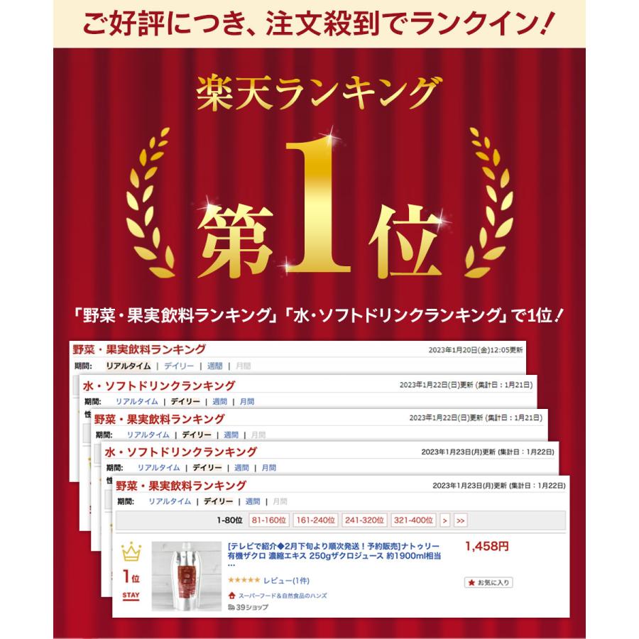 ザクロジュース 有機ザクロ濃縮エキス250gと有機ザクロ濃縮エキススティック20g×7本 10倍濃縮 [初回限定5セットまで] ナトゥリー | NaTruly | 04