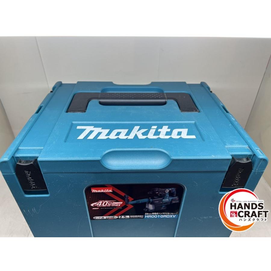 HR001GRDXV 28mm充電式ハンマドリル 【削り出し】 バッテリー2個・充電器・集じんシステム付 makita【新古品】【中古】