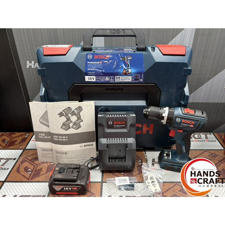 値下げしました！【未使用開封品】ボッシュ BOSCH GSB18V-90C コードレス振動ドライバードリル 震動ドライバ バッテリ×1・充電器付き ※ケース留め具片側破損有り 〇【未使用開封品】ボッシュ BOSCH GSB18V-90C コードレス振動