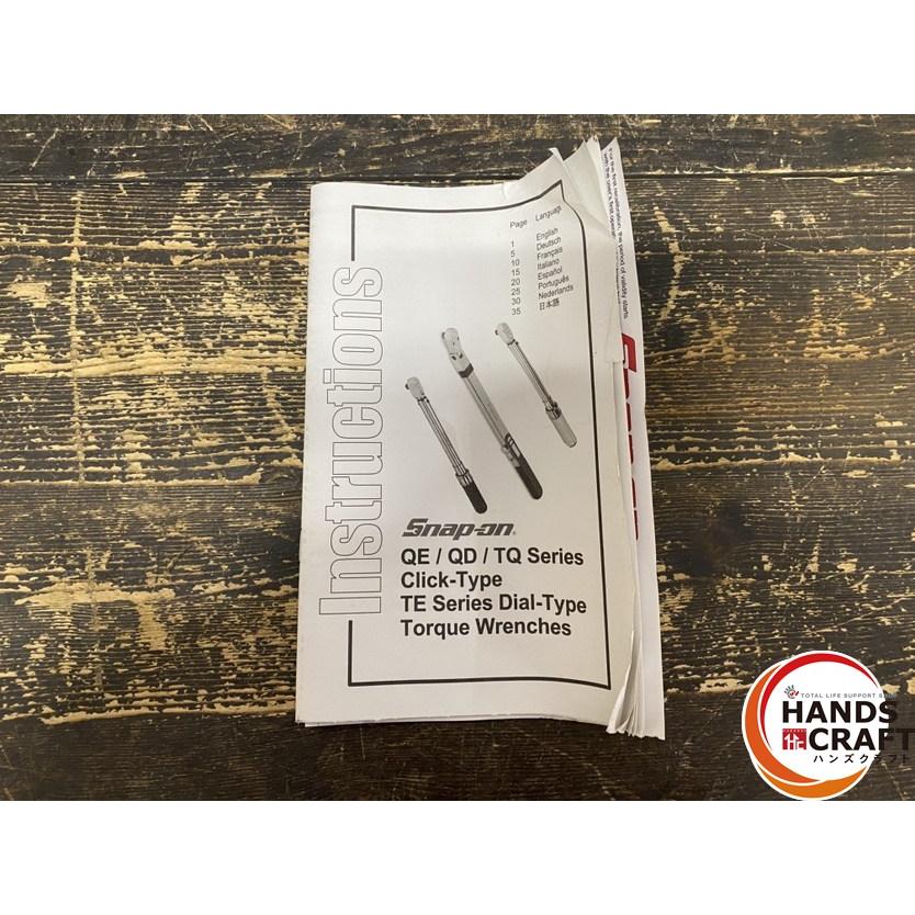 【久留米】【引き取り限定】【中古品】Snap-on スナップオン QD3RN200A トルクレンチ 全長:483mm 差込角:1/2SQ トルク調整範囲:40-200Nm ケース付 ○【中古品】Snap-on スナップオン QD3RN200A トルクレンチ 全長:483mm