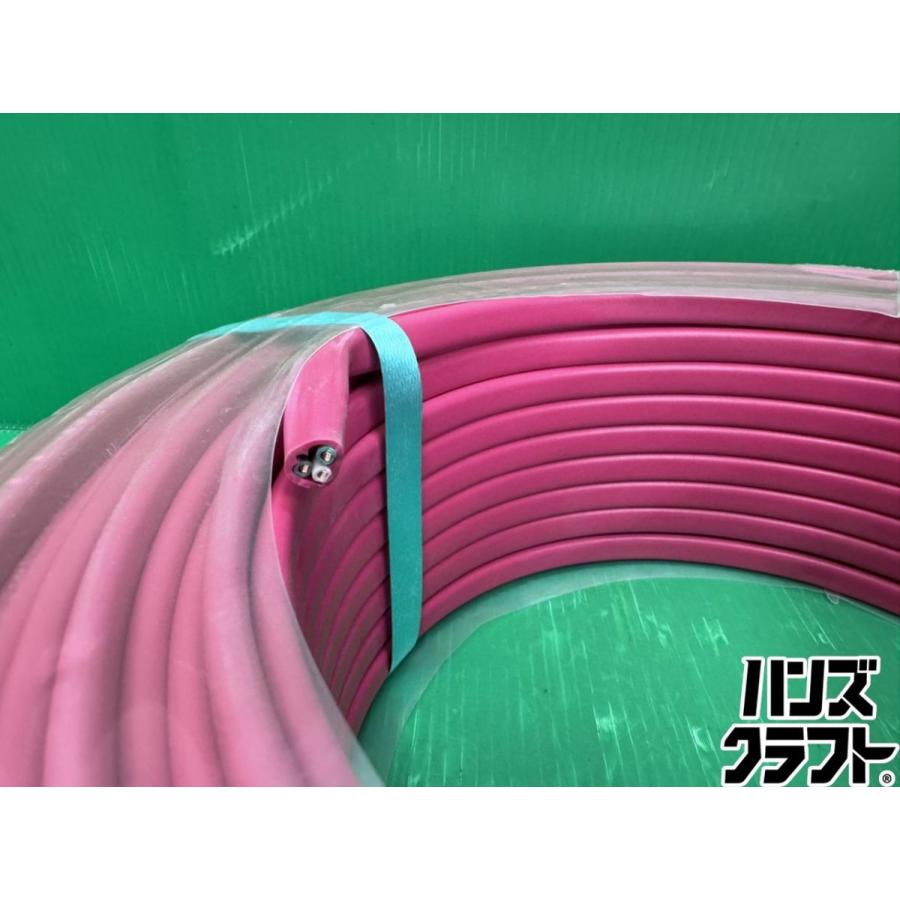 ☆未使用品 弥栄電線 VVF 3×2.0mm 1巻 3芯×2.0mm 100m 赤【黒白緑 