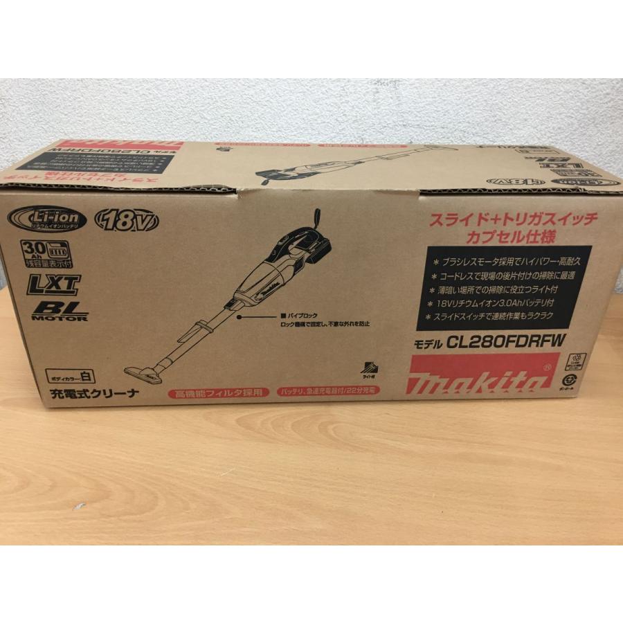 ☆マキタ makita　18V 充電式クリーナー　CL280FDRFW　18V3.0Ah×1 充電器付　カプセル式 掃除機　未使用　純正品｜handscraft｜02