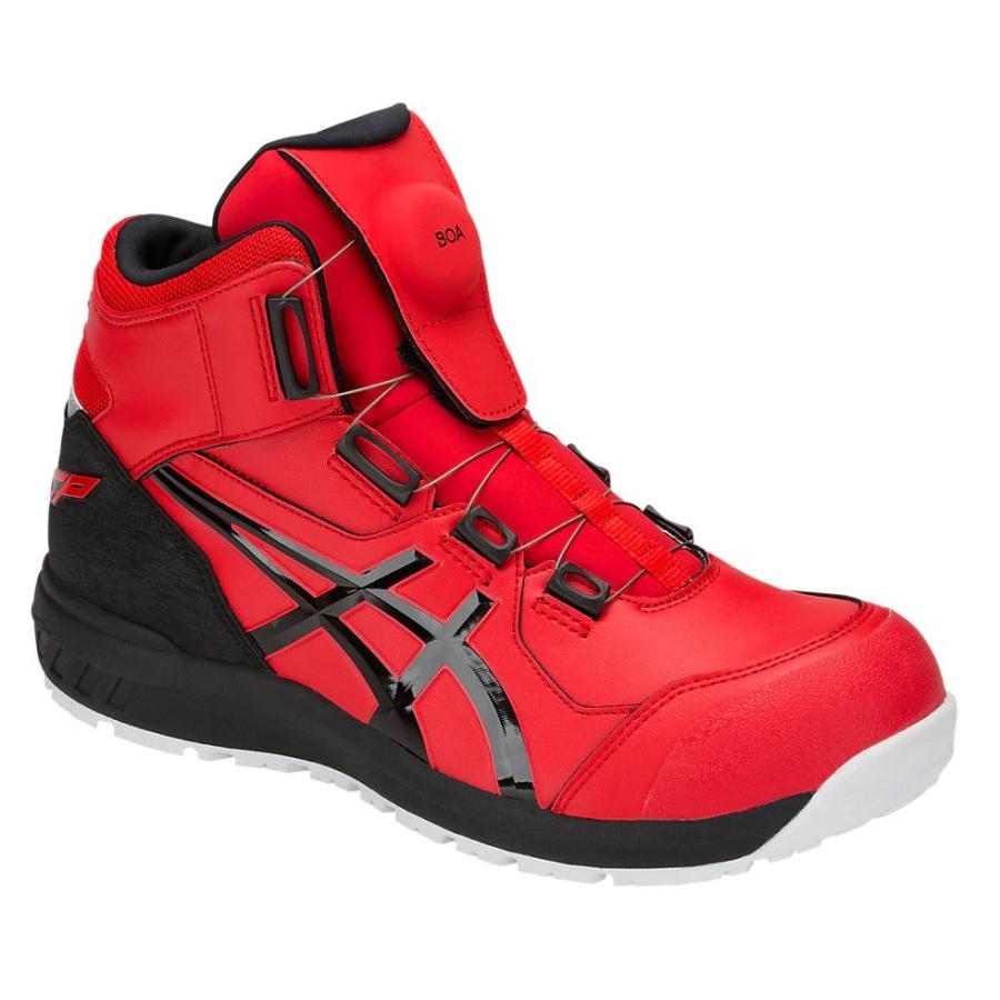 asics アシックス  安全スニーカー Boaフィットシステム　ウィンジョブCP304　クラシックレッド×ブラック　1271A030.600の画像