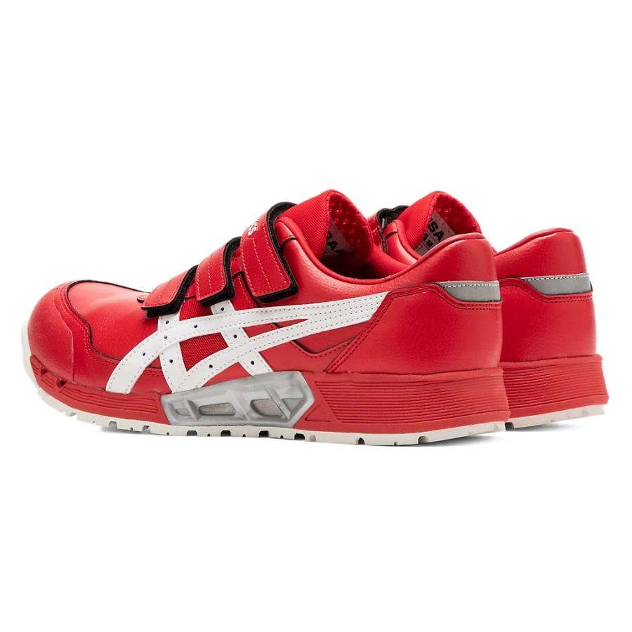 asics ベルクロストラップ安全靴 CP215 グレー/レッド ASICS asics アシックス 作業用靴 安全スニーカー マジック