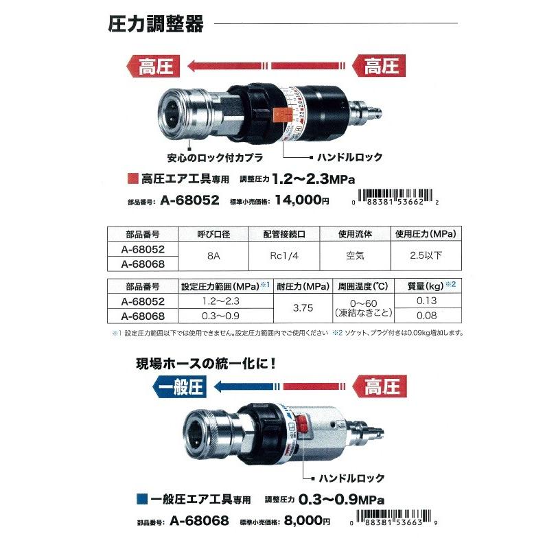 makita マキタ 純正部品　圧力調整器〔A-68052〕高圧⇒高圧　エアホース用