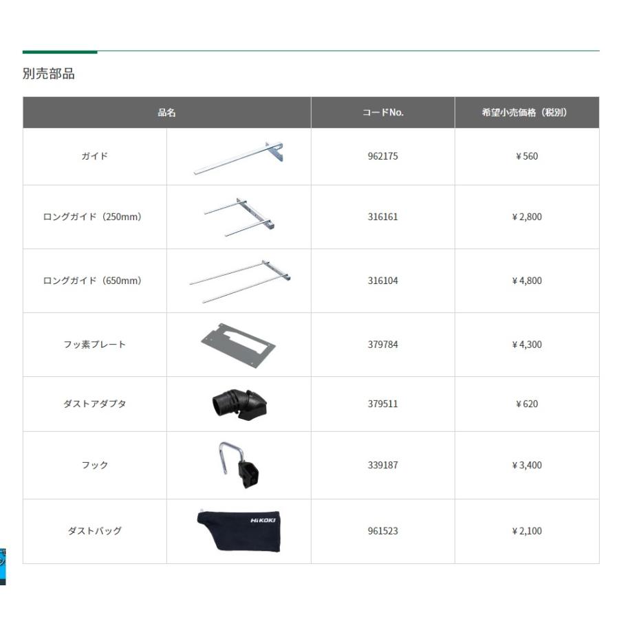 僅少品  HiKOKI 工機  165mmコードレス丸のこ  18V  C1806DB(NN)  本体のみ  黒鯱チップソー（蓄電池・充電器・ケース別売） | HiKOKI | 14