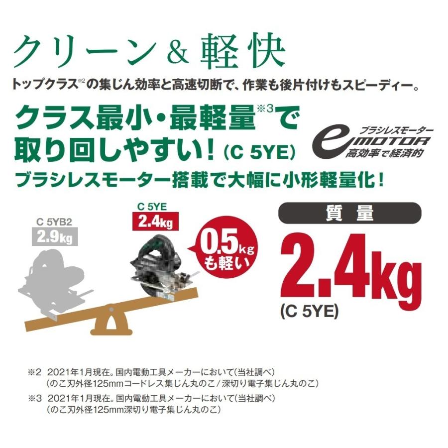 HiKOKI 工機 電気式 125mm 深切り電子集じん丸のこ C5YE 100V HiKOKI 工機 電気式 125mm 深切り電子集じん丸のこ C5YE 100V