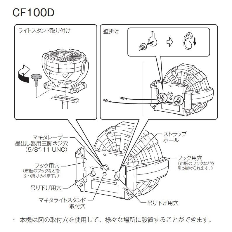 makita マキタ  充電式ファン/羽根径180mm　10.8V　首振り・タイマーなし　CF100DZ　本体のみ （バッテリ・充電器別売）｜handskotera｜06