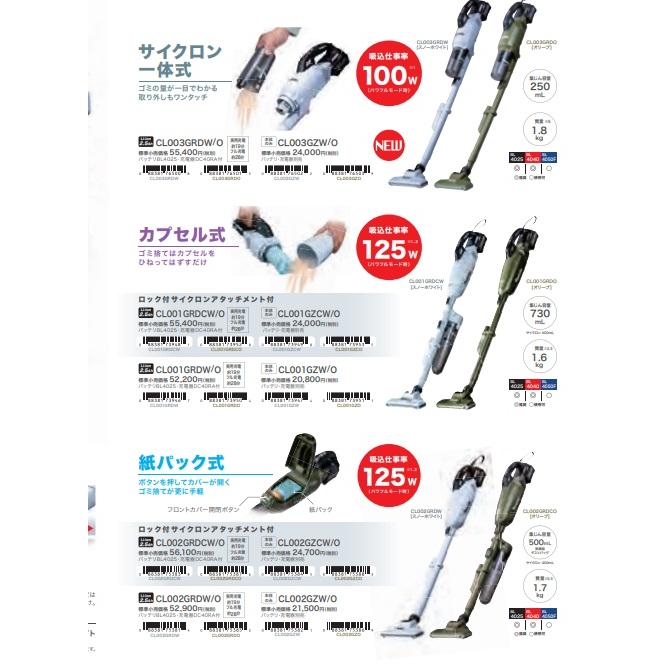 マキタ makita 40Vmax充電式クリーナー CL003GZW[白 マキタ makita 40Vmax充電式クリーナー CL003GZW[白