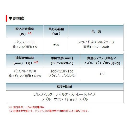 マキタ（makita） 10.8V充電式クリーナー（カプセル式）CL108FDZW 本体