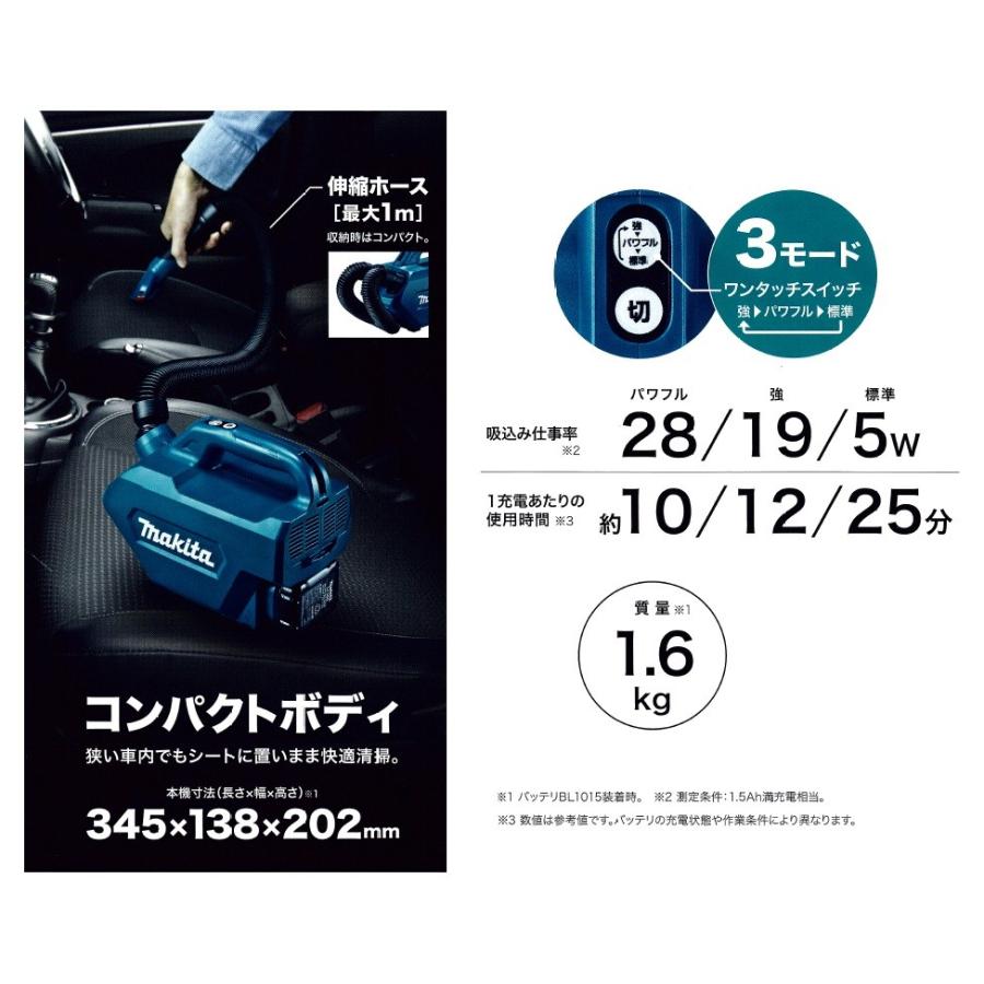 マキタ（makita） 10.8V充電式クリーナー(紙パック式)CL121DSH 伸縮