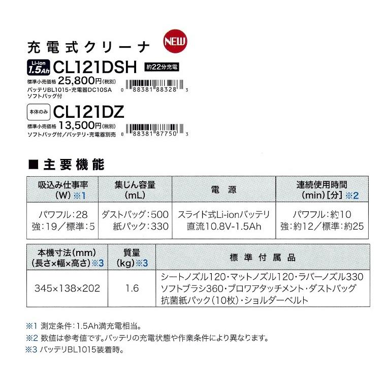 マキタ　CL121D　充電器付　バッテリーなし Amazon.co.jp: マキタ 肩掛け型充電式クリーナー バッテリ・充電器