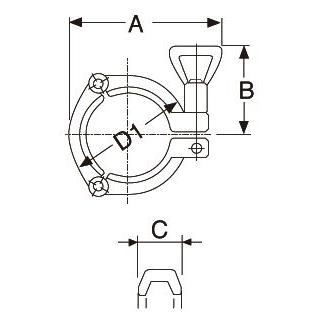 代引き不可 大阪サニタリー 3Kクランプ CP3K 1.5S SCS13 ISOヘルール 
