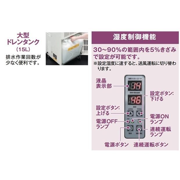 代引き不可  NAKATOMI ナカトミ  業務用除湿機(湿度制御付き) DM-15C 単相100V *個人様宅配送不可【車上渡し品】の画像