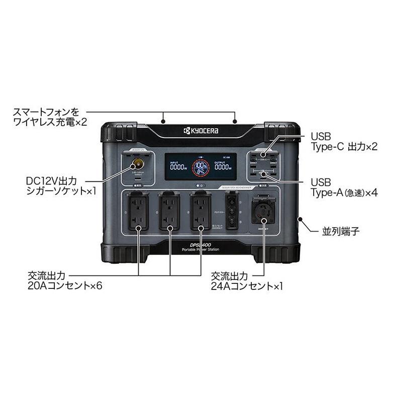 KYOCERA 京セラ プロ向け ポータブル電源 DPS2400 バッテリー容量