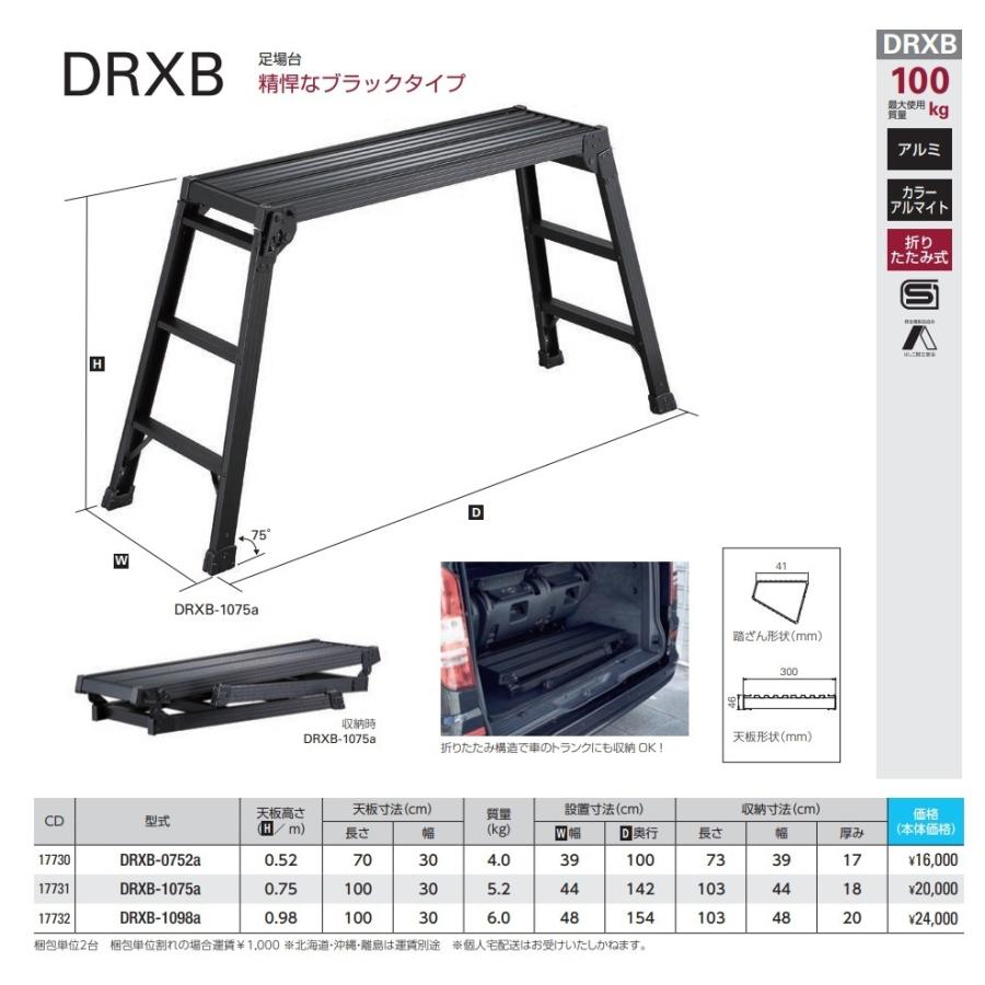 ハセガワ 代引き不可 ハセガワ長谷川工業 Hasegawa DRXB ブラック 足場
