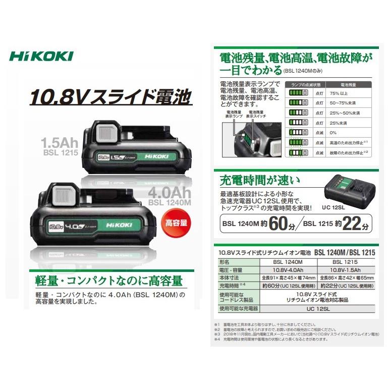 HiKOKI 工機 コードレスドライバドリル DS12DD(2LS) スライド式 HiKOKI 工機 コードレスドライバドリル DS12DD(2LS) スライド式