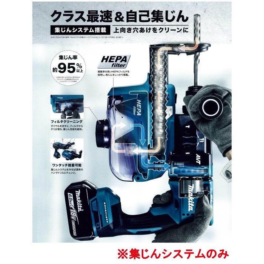 makita マキタ 18mm充電式ハンマドリル用 集じんシステム　DX05（青）A-68460／DX05B（黒）A-68476　 HR182D・HR181D用