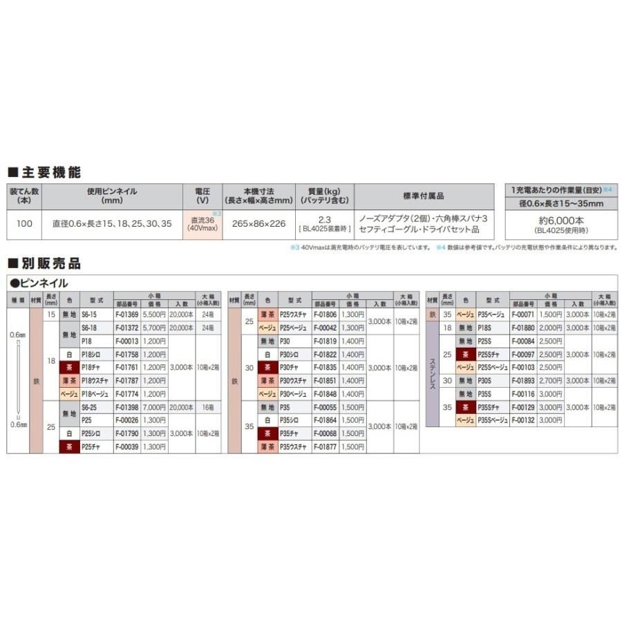 Makita - マキタ ピンネイルP35薄茶 3,000本入×20パック 楽天市場】マキタ F-01864 ピンネイルP35 35mm 白(3000本入