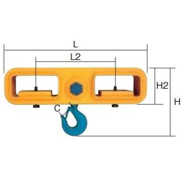 スーパーツール　フォークリフト用吊フック(ラッチ付)　FLH1