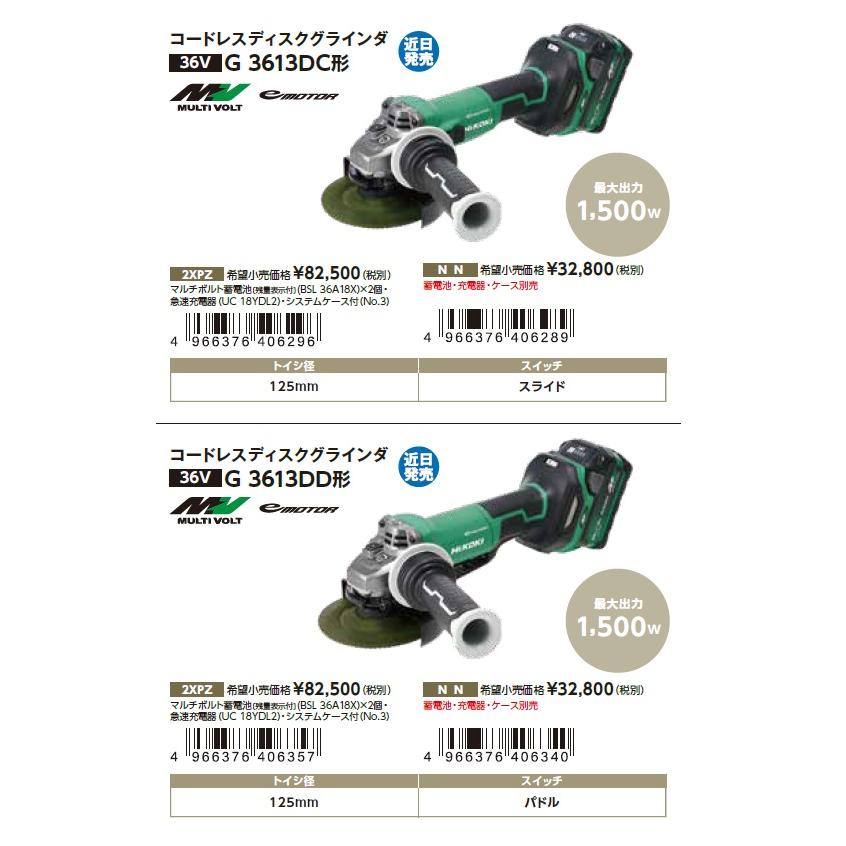 HiKOKI 工機 MV（36V）150mmコードレスディスクグラインダ G3615DC(NN 