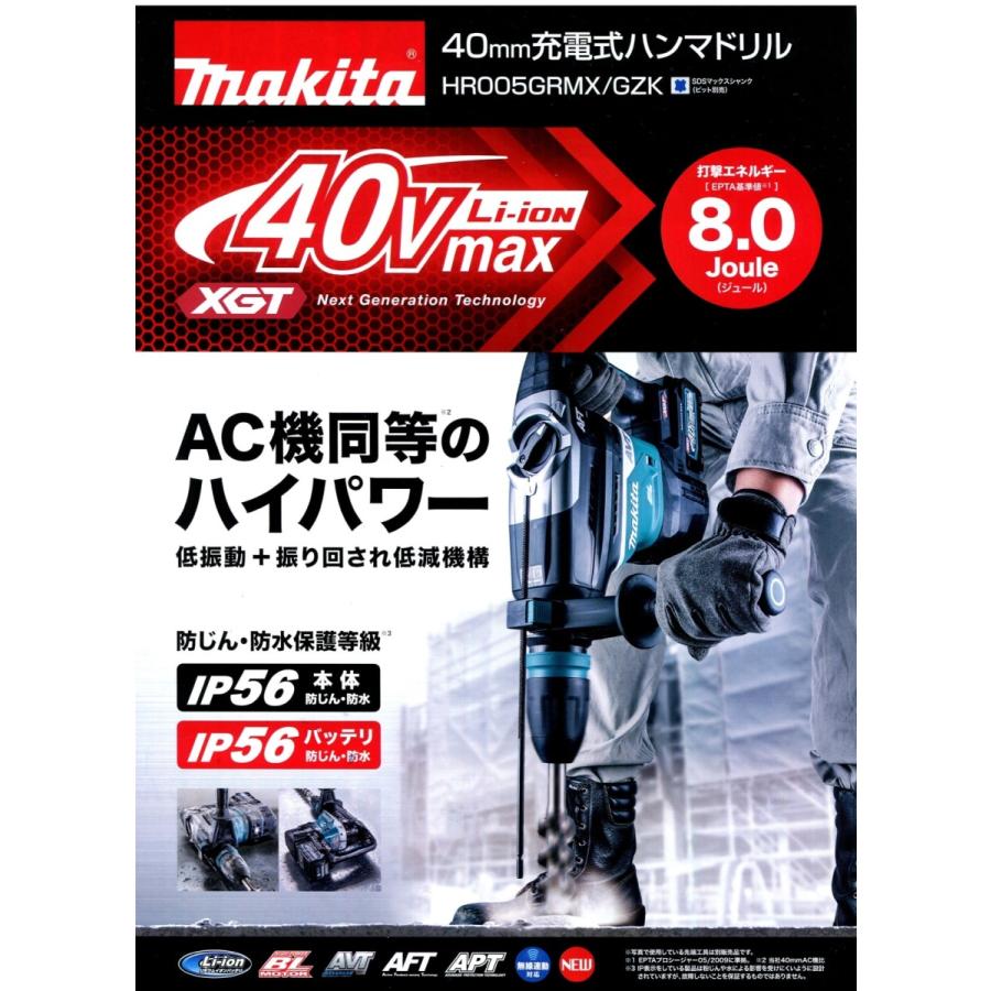 マキタ（makita） 40mm充電式ハンマドリル(無線連動）36V(40Vmax