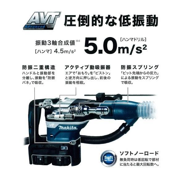 マキタ（makita） 40mm充電式ハンマドリル 36V(18+18V) HR400DPG2N AFT 