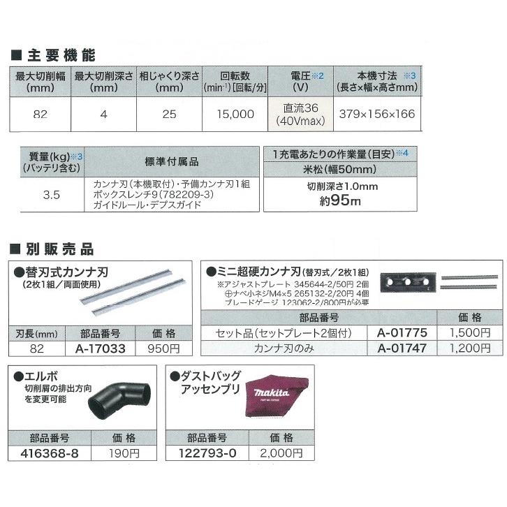 マキタ makita マキタ 40Vmax 82mm充電式カンナ KP001GRDX ※2.5 マキタ makita マキタ 40Vmax 82mm充電式カンナ KP001GRDX ※2.5