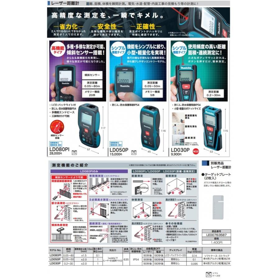 マキタ（makita） レーザー距離計（シンプル機能タイプ）測定距離：0.2