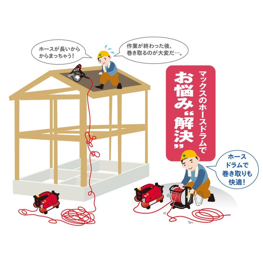 マックス（MAX） エアホース+ドラム 常圧用［プレミアムやわすべり 