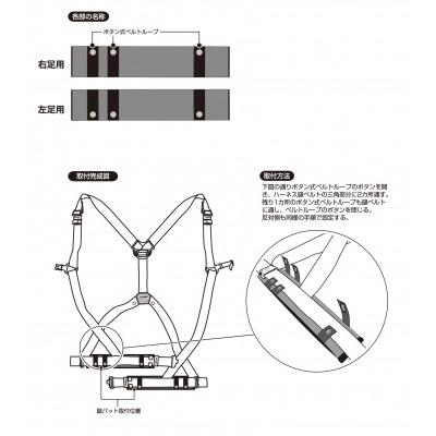 Tajima タジマ  SEGフルハーネス型用  腿パット  超軽量（CKR） MPCKR-F  フリーサイズ｜handskotera｜07