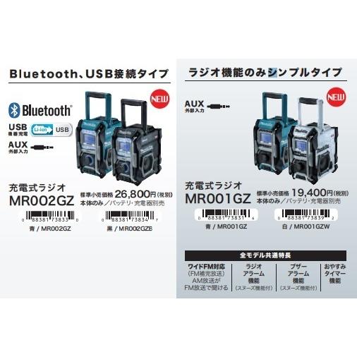 マキタ（makita） 充電式ラジオ MR001GZ[青]/MR001GZW[白] 本体のみ